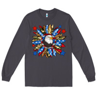 Smoke American flag sunflower Long Sleeve Tee - Neo Western