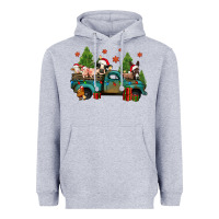 Heather Grey christmas farm animals truck Heavyweight Hoodie - Jasminsmagicworld