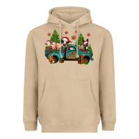 Mushroom christmas farm animals truck Heavyweight Hoodie - Jasminsmagicworld