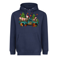Navy christmas farm animals truck Heavyweight Hoodie - Jasminsmagicworld