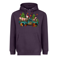 Plum christmas farm animals truck Heavyweight Hoodie - Jasminsmagicworld
