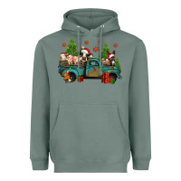 Sage christmas farm animals truck Heavyweight Hoodie - Jasminsmagicworld