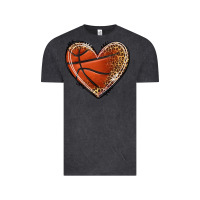 Vintage Black basketball heart Vintage Tee - texasbilliewilder