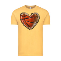 Vintage Mustard basketball heart Vintage Tee - texasbilliewilder