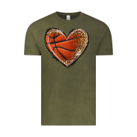 Vintage Olive basketball heart Vintage Tee - texasbilliewilder