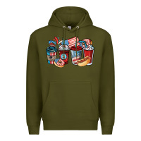 Army Green 4th of july coffee cups Premium Hoodie - NancyCooperArtShop