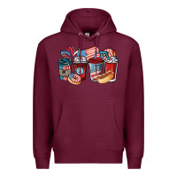 Burgundy 4th of july coffee cups Premium Hoodie - NancyCooperArtShop