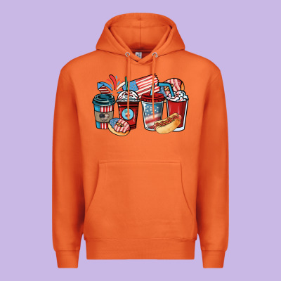 4th Of July Coffee Cups Premium Hoodie Designed By Nancycooperartshop