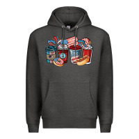 Charcoal Heather 4th of july coffee cups Premium Hoodie - NancyCooperArtShop
