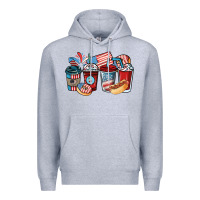 Heather Grey 4th of july coffee cups Premium Hoodie - NancyCooperArtShop