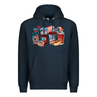 Navy 4th of july coffee cups Premium Hoodie - NancyCooperArtShop