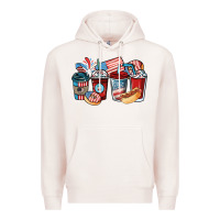 Pale Pink 4th of july coffee cups Premium Hoodie - NancyCooperArtShop