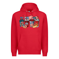 Red 4th of july coffee cups Premium Hoodie - NancyCooperArtShop