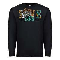 Black love cats scottish fold Premium Sweatshirt - LillyAllenDesigns