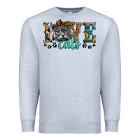 Heather Grey love cats scottish fold Premium Sweatshirt - LillyAllenDesigns