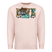 Pale Pink love cats scottish fold Premium Sweatshirt - LillyAllenDesigns