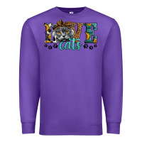 Purple love cats scottish fold Premium Sweatshirt - LillyAllenDesigns