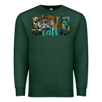 Sports Green love cats scottish fold Premium Sweatshirt - LillyAllenDesigns