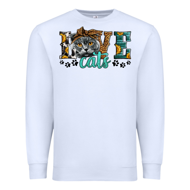 Love Cats Scottish Fold Premium Sweatshirt by LillyAllenDesigns | Teevron