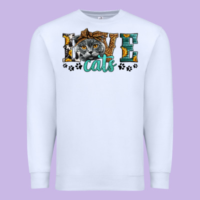 Love Cats Scottish Fold Premium Sweatshirt Designed By Lillyallendesigns