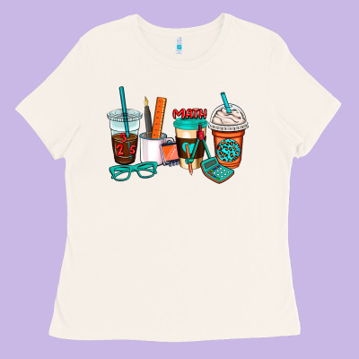 Math Teacher Coffee Cups Ladies Tee Designed By Adodesignshop