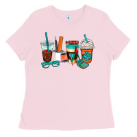 Bubblegum Pink math teacher coffee cups Ladies Tee - AdoDesignShop