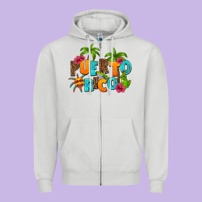 Puerto Rico Zipper Hoodie Designed By Adodesignshop
