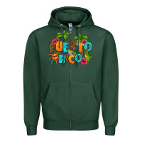 Sports Green puerto rico Zipper Hoodie - AdoDesignShop