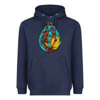Navy Fall Teardrop Heavyweight Hoodie - LillyAllenDesigns