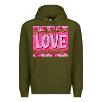 Army Green love valentines day Premium Hoodie - NancyCooperArtShop