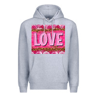 Heather Grey love valentines day Premium Hoodie - NancyCooperArtShop
