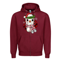 Burgundy Christmas snowman coffee Zipper Hoodie - JahusDesignShop
