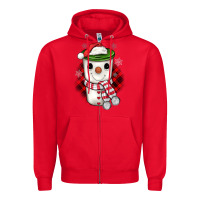 Red Christmas snowman coffee Zipper Hoodie - JahusDesignShop