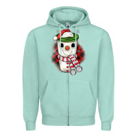 Seafoam Christmas snowman coffee Zipper Hoodie - JahusDesignShop
