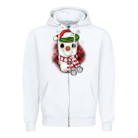 White Christmas snowman coffee Zipper Hoodie - JahusDesignShop
