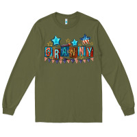 Army Green American Granny 4th of july Long Sleeve Tee - CowGirlArtShop