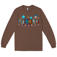 Chestnut American Granny 4th of july Long Sleeve Tee - CowGirlArtShop