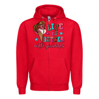 Red life is better with sprinkles Zipper Hoodie - AdoDesignShop