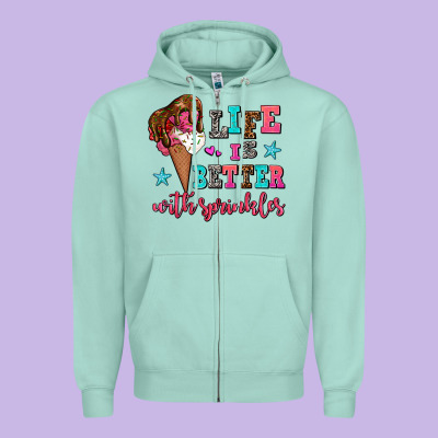 Life Is Better With Sprinkles Zipper Hoodie Designed By Adodesignshop