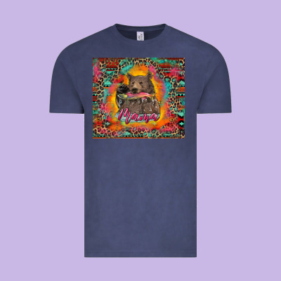 Vintage Tee mama bear leopard and aztec
