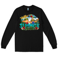 Black hello summer Long Sleeve Tee - SublimationCraftShop