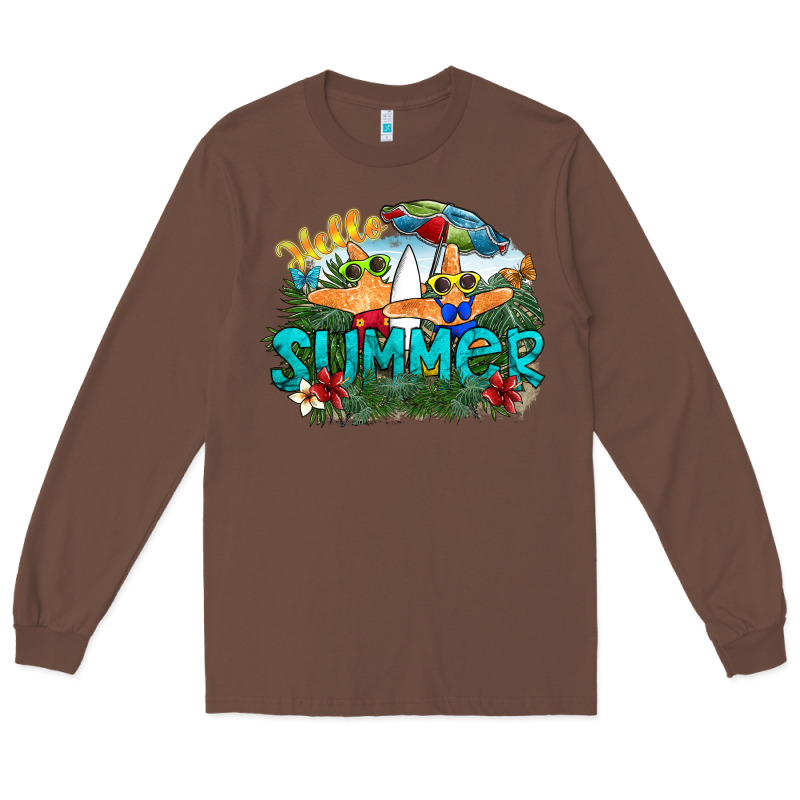Hello Summer Long Sleeve Tee by SublimationCraftShop | Teevron