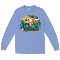 Colony Blue hello summer Long Sleeve Tee - SublimationCraftShop