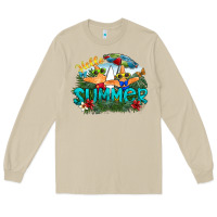 Mushroom hello summer Long Sleeve Tee - SublimationCraftShop