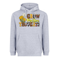 Heather Grey grow positive thoughts Heavyweight Hoodie - NancyCooperArtShop