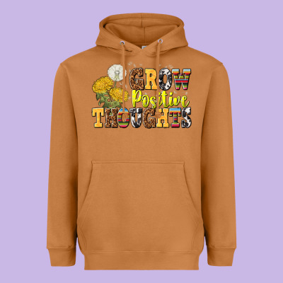 Grow Positive Thoughts Heavyweight Hoodie Designed By Nancycooperartshop