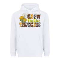 White grow positive thoughts Heavyweight Hoodie - NancyCooperArtShop