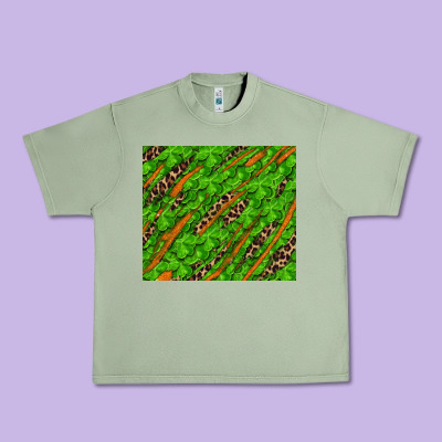 Distressed Shamrock And Leopard Urban Heavy Tee Designed By Ranaportraitstore