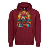 Burgundy i love my job for all the little reasons Zipper Hoodie - AdoDesignShop