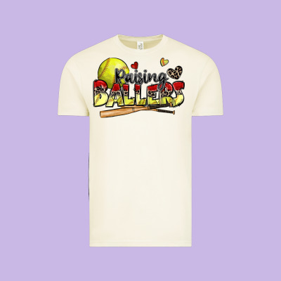 Raising Ballers Softball Vintage Tee Designed By Zillion Design Studio